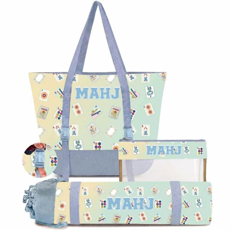 Green Jelly 3-Piece Mahjong Bag Set