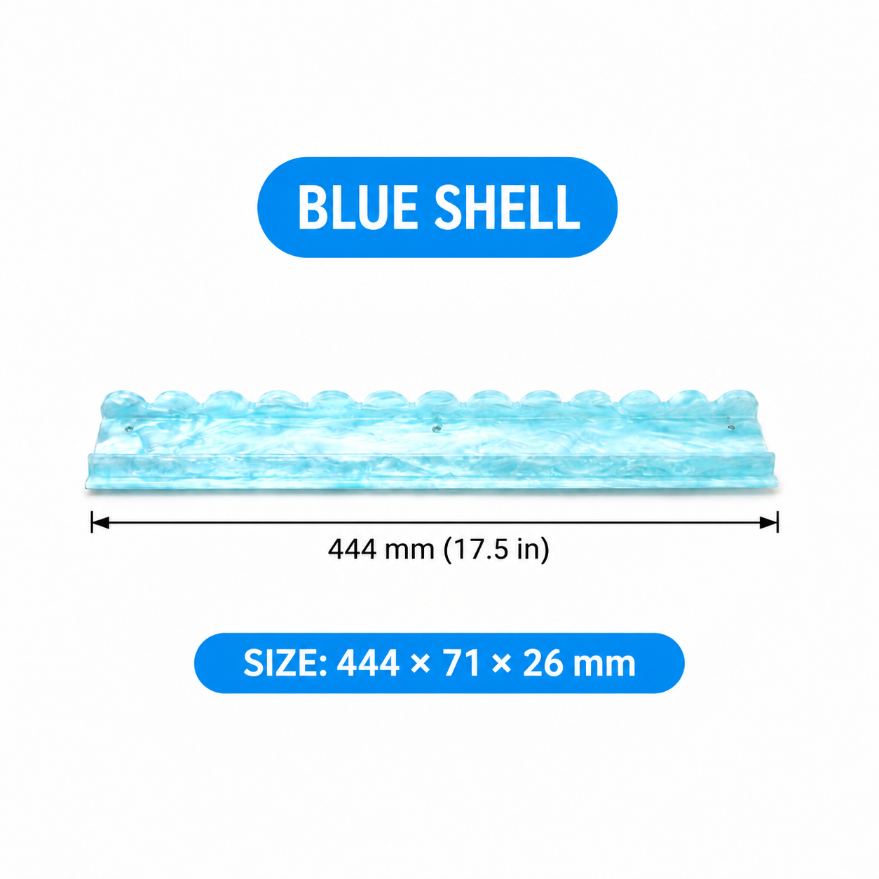 Blue Shell Magnetic Wave Mahjong Rack Set of 4 – 17.5 in – English specifications Blue Shell Magnetic Wave Mahjong Rack Set of 4 – 17.5 in English size guide