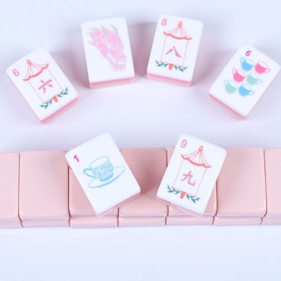 Blush Tea Party Acrylic American Mahjong Tile Set product detail