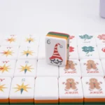 Christmas gnome tile and gingerbread Joker tiles from the mini American Mahjong set