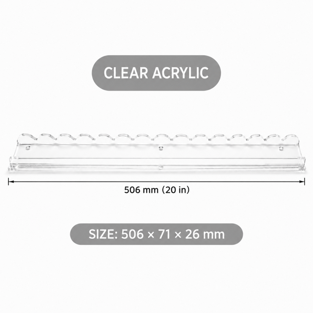 Clear Acrylic Magnetic Wave Mahjong Rack Set of 4 – 20 in English size guide