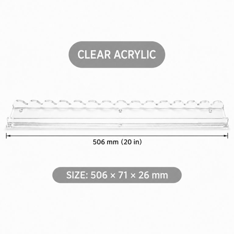 Clear Acrylic Magnetic Wave Mahjong Rack Set of 4 – 20 in English size guide