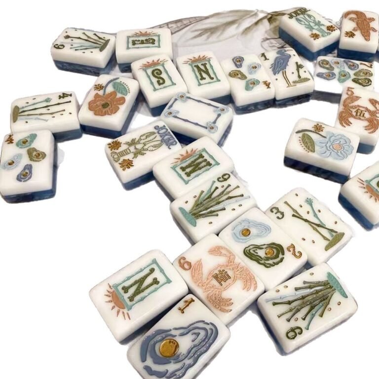 Coastal Garden Acrylic American Mahjong Tile Set