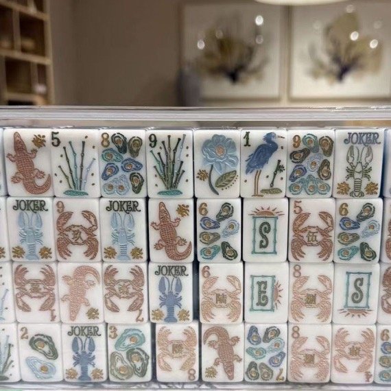 Coastal Garden Acrylic American Mahjong Tile Set product detail