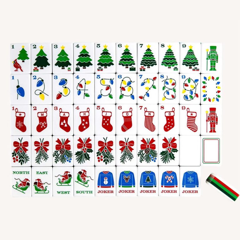 Five-Layer Holiday Lights 36mm American Mahjong Tile Set arranged tile set