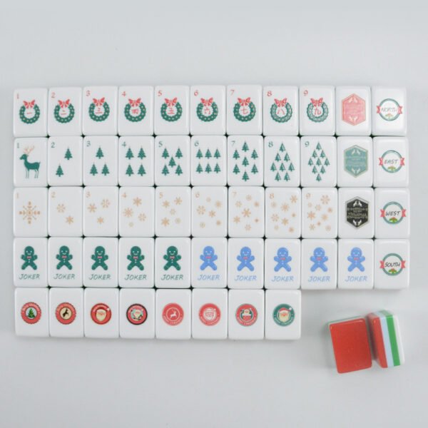 Gingerbread Snowflake Christmas 32mm American Mahjong Tile Set arranged tile set