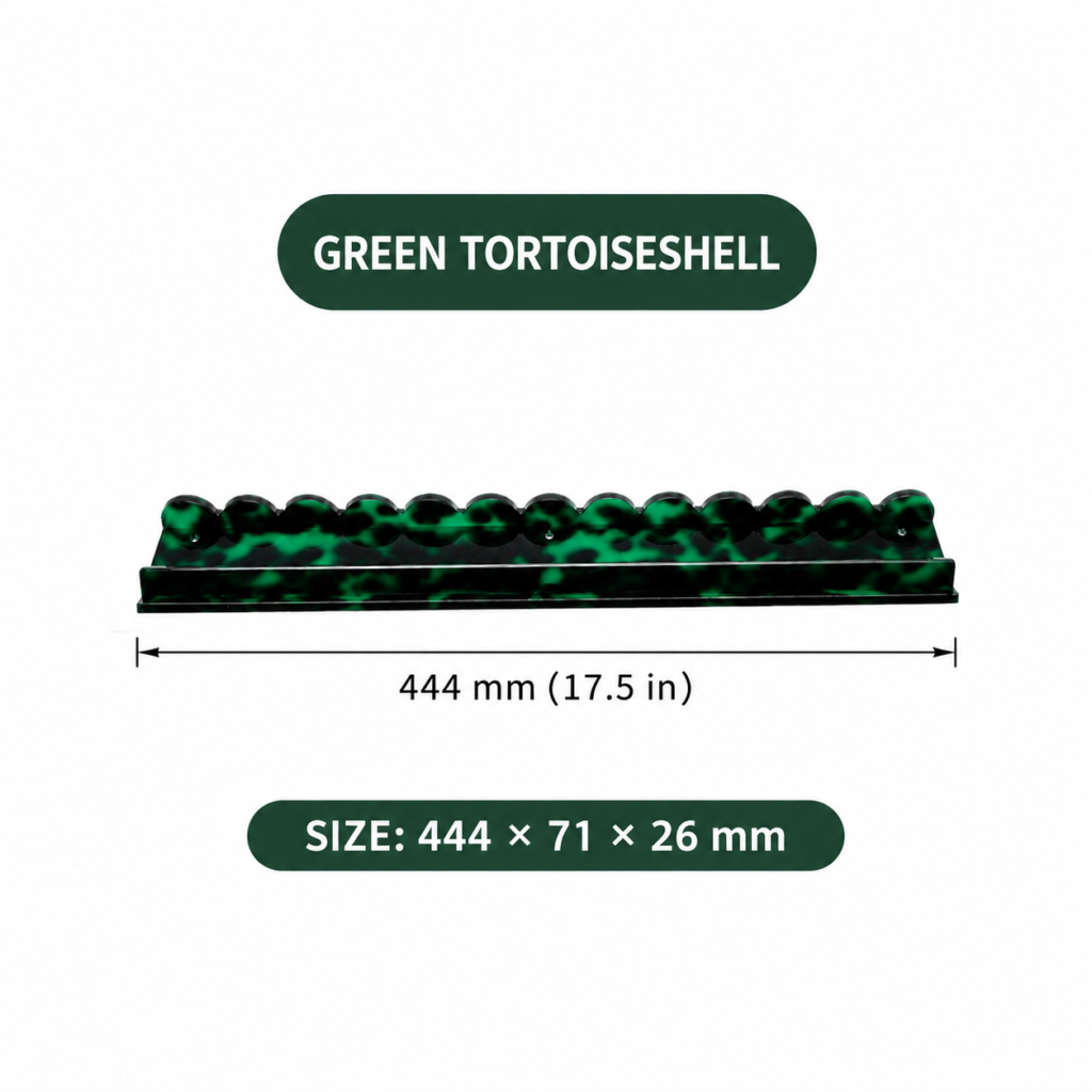 Green Tortoiseshell Magnetic Wave Mahjong Rack Set of 4 – 17.5 in English size guide
