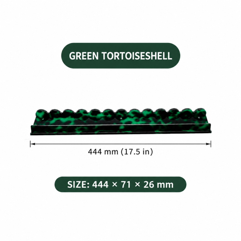 Green Tortoiseshell Magnetic Wave Mahjong Rack Set of 4 – 17.5 in English size guide