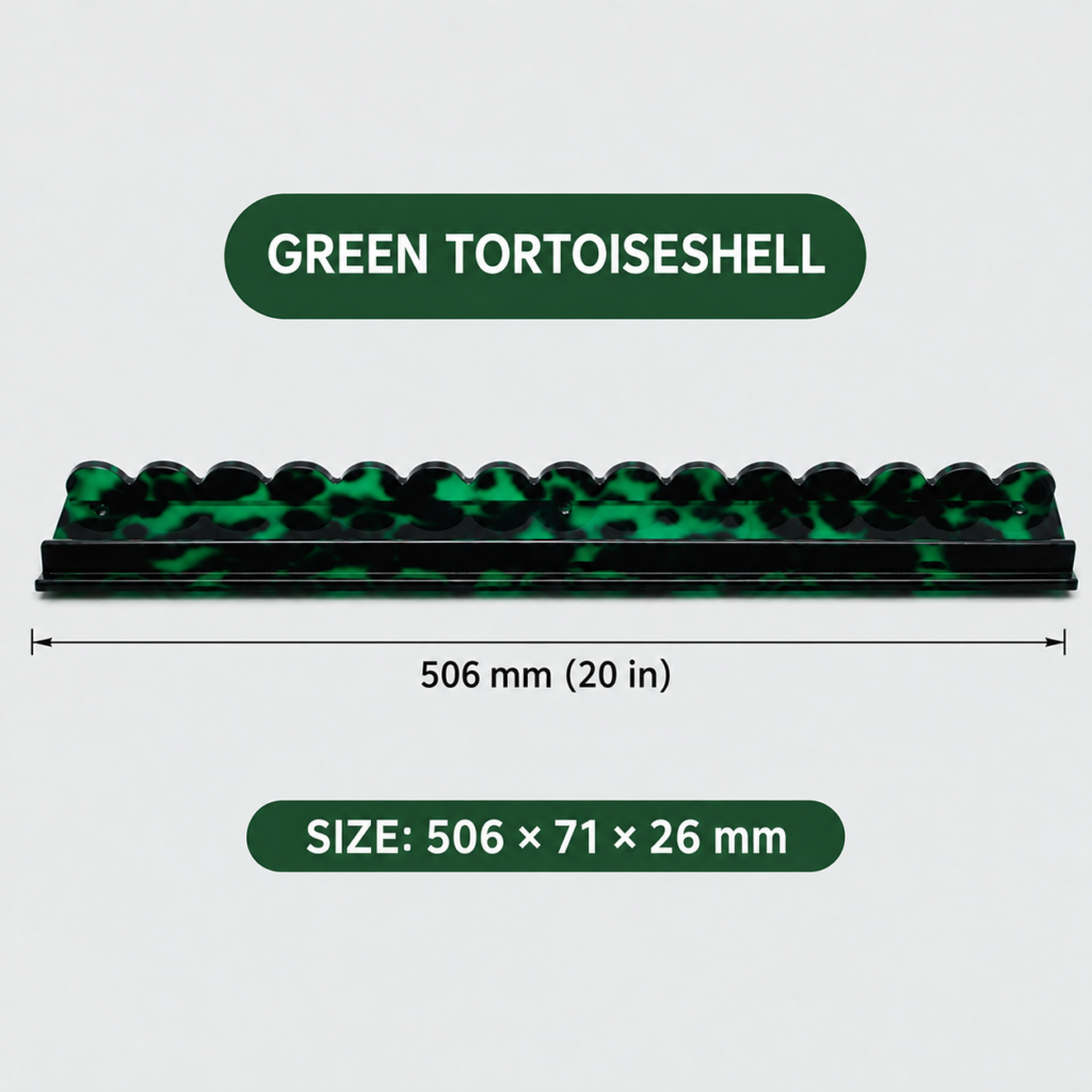 Green Tortoiseshell Magnetic Wave Mahjong Rack Set of 4 – 20 in English size guide