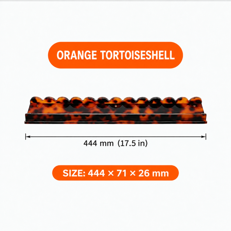 Orange Tortoiseshell Magnetic Wave Mahjong Rack Set of 4 – 17.5 in English size guide