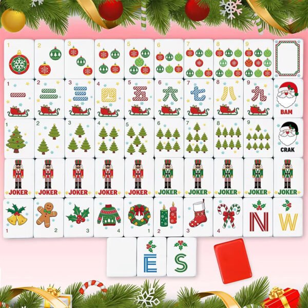 Pink Ornament Nutcracker 32mm American Mahjong Tile Set arranged tile set