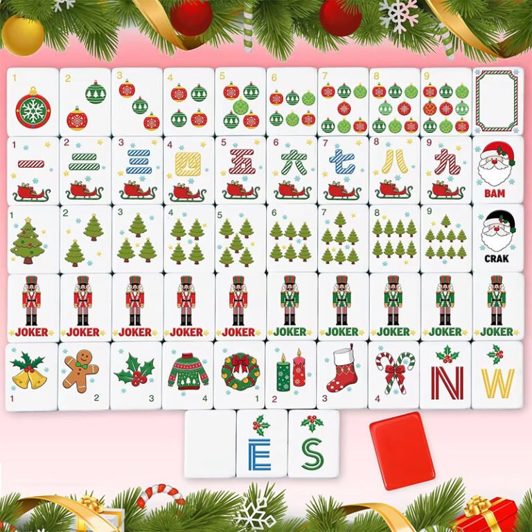 Pink Ornament Nutcracker 32mm American Mahjong Tile Set arranged tile set