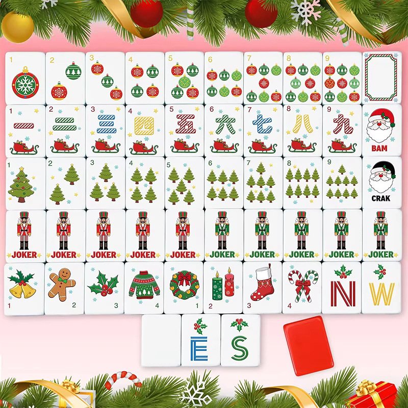 Pink Ornament Nutcracker 32mm American Mahjong Tile Set arranged tile set