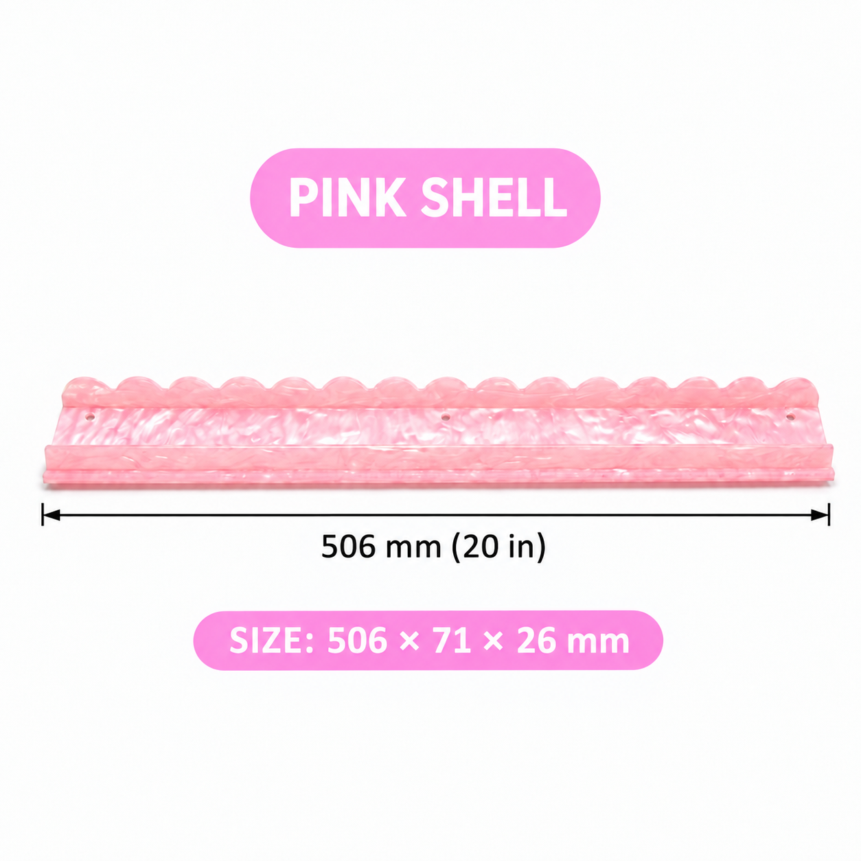 Pink Shell Magnetic Wave Mahjong Rack Set of 4 – 20 in – English specifications Pink Shell Magnetic Wave Mahjong Rack Set of 4 – 20 in English size guide