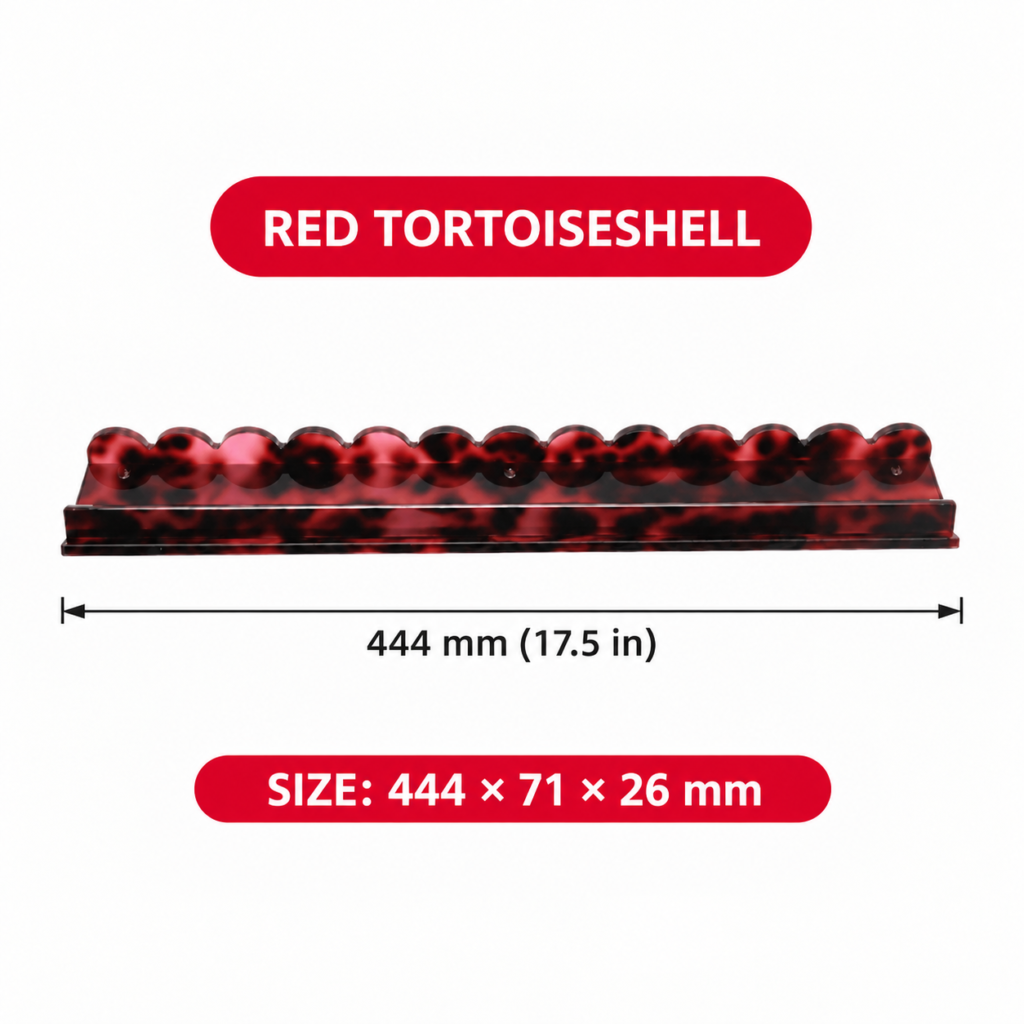 Red Tortoiseshell Magnetic Wave Mahjong Rack Set of 4 – 17.5 in English size guide