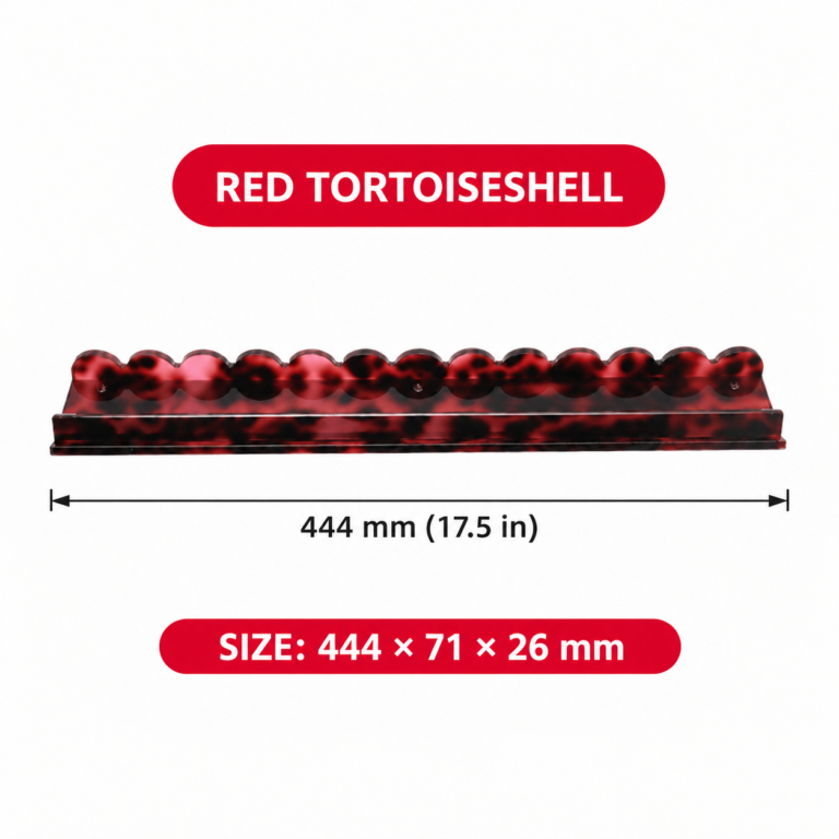 Red Tortoiseshell Magnetic Wave Mahjong Rack Set of 4 – 17.5 in English size guide
