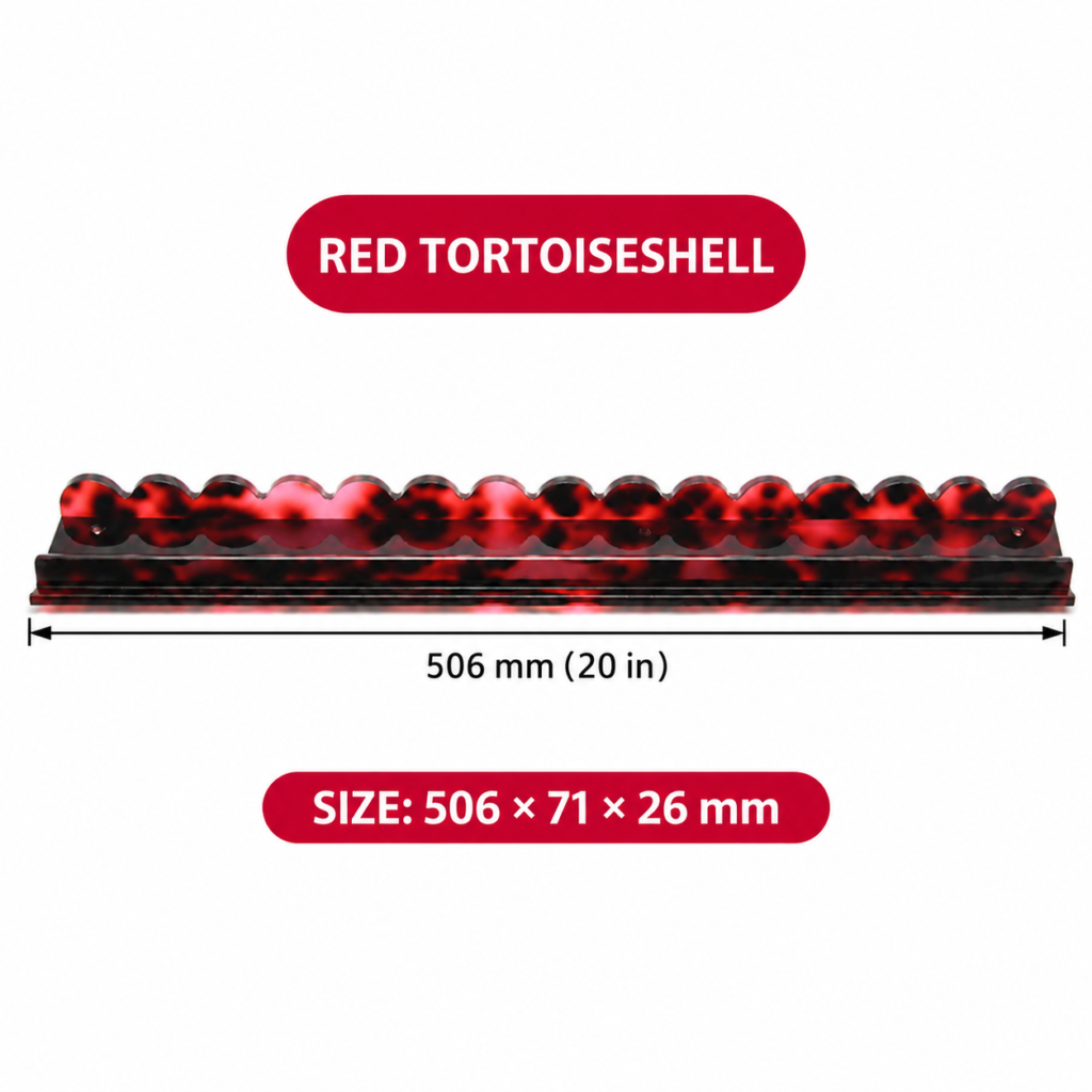Red Tortoiseshell Magnetic Wave Mahjong Rack Set of 4 – 20 in English size guide