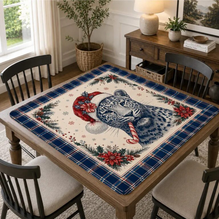 Winter Elephant Mahjong Mat on a Mahjong table